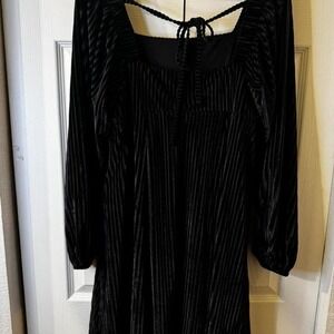 Black Square Neckline Dress